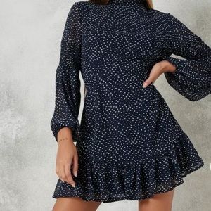 Navy Polka Dot Holiday Dress